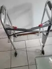 Drive 102101 Deluxe Two Button Folding Walker with 5 inch Wheels - Silver