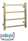 Brand New- Heated Towel Rail (Square) 4 Bar- BRUSHED YELLOW FINISH