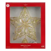 ASHLAND 10 LIGHT GOLD STAR CHRISTMAS TREE TOPPER NEW IN BOX