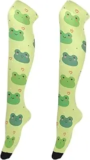 [Caihoyu] Women'S Over-Knee Stockings Retro Style Long Boot Stockings High-Knee Stocking for Cosplay Cartoon Frogs, Cartoon Frogs