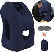 Kimiandy Inflatable Travel Pillow for Airplane, Inflatable Neck Air Pillow for Sleeping(Blue)