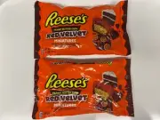 2 Reese's Peanut Butter Cups RED VELVET Miniatures 9.3 ozs FAST FREE SHIP! 10/25