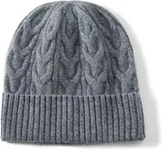 [HEYDHSDC] Women's Fall/Winter Goat Cashmere Hat Warm Soft Hat Vintage Twisted Floral Knitted Beanhat