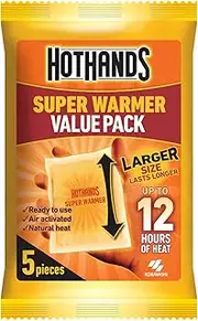 HOTHANDS Super Air Activated Hand Warmer Up to 12 Hours of Heat, 5 Count (Pack of 1)