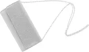 [Baluue] Polyester Material Evening Bag Clutch Purse Lady Handbag Party Bag with Chain