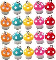 [Operitacx] Cute Mini Mushroom Charms Resin Jewelry Charms for Diy Necklace Bracelet