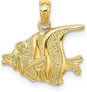[JewelryWeb] 16mm Gold Polished Engraved Animal Sealife Fish Charm