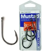 Mustad 10829NPBLN Big Gun Heavy Duty Live Bait Fishing Hook Pre Pack #10/0