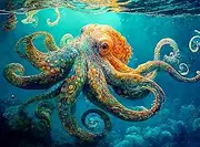 Deep Blue Octopus Odyssey: Premium 1000-Piece Jigsaw Puzzle for Adults - Best New Eco-Friendly Marine Artwork Puzzle - Unique Brain Teaser for Puzzle Enthusiasts by Cross & Glory
