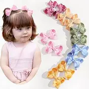 JOYOYO Baby Bows in 10 Colors,Grosgrain Ribbon Hair Bows Metal Alligator Hair Clips for Baby Girls Infants Kids