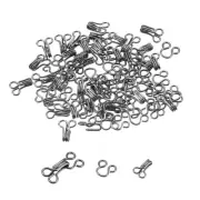 50pcs Sewing Hooks and Eyes Closure for Bra Trousers Skirt Dress, Black