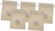 CHILDWEET 5pcs Lavender Sachet Bags Refillable Drawstring Pouches for Wardrobe Decorative Breathable Empty Bags for Jewelry Spices and Material