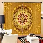 Simple Dark Red Flower 3D Curtain Blockout Photo Printing Curtains Drape Fabric