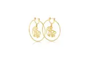 Couture Kingdom Disney The Lion King Simba Outline Hoop Earrings 4cm Gold