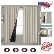 Stylish 100% Blackout Curtains - Thermal Insulated & Noise Reduction 52x72