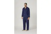 Mens Contare Flannelette PJS Pyjamas Long Set Midnight Sail Blue (MIS)