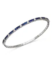 Bloomingdale's Fine Collection Sapphire & Diamond Bangle Bracelet in 14K White Gold