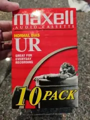 Maxell Audio Cassette Tapes 10 Pack UR 90 Minutes Normal Bias Blank NEW Unopened
