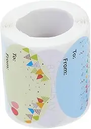 1 Roll Happy Birthday Stickers Oval Name Tags for Easy Application Festive Labels for Parties Versatile Holiday Decor Attractive Packaging for Celebrations