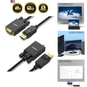 DisplayPort to VGA Cable 1.8M Pack 2 High Speed Adapter Monitor Projector