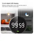 LED Digital Round Timer Manual Countdown Alarm Rotary Clock Magnetic Stopwatch