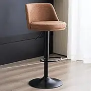Kitchen Island Stool Grey, Bar Stools PU Leather Counter Height Barstools With Back, Height Adjustable Swivel Bar Chairs, Modern Armless Breakfast Bar Stools With Footrest (Color : /Brown a) To pursue