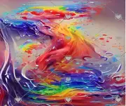 FLUID ART #1 RAINBOW COLOR COMPUTER MOUSE PAD 9 x 7