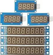 Lonely Binary 6-Pack 7-Segment LED Display Modules – 3× TM1637 4-Digit & 3× MAX7219 8-Digit for Arduino, ESP32, Raspberry Pi Projects