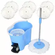Microfiber Spin Mop Easy Floor Mop with Bucket and 6 Mop Heads 360 Rotating Head