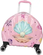 [Vsenkes] Kids Luggage Compact Hard Shell with Wheels Children's Day Gift Rolling Suitcase, Pink