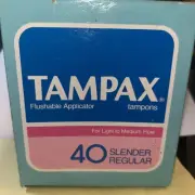 Vintage Tampax Tampons 40 Slender Regular Prop Movie Set Box 1987
