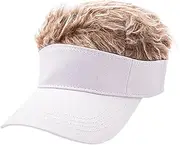 [STARTIST] Sun Visor Cap with Fake Hair Fashion Novelty Funny Gift Men Women Golf Cap