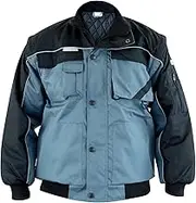 RODOPI Hanseatic Winter Work Jacket for Men and Women Grey Black Size S-3XL Lined Jacket Removable Sleeves Work Vest with Many Pockets