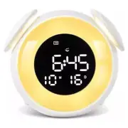 Alarm clock wake-up light with sunrise/sunset simulation, dual alarm clocks