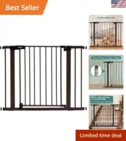 Portable 29-40" Baby and Dog Gate - Quick Install with Wall Protectors Included