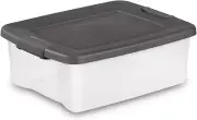 25 Qt Shelftote, Stackable Storage Bin with Latching Lid, Plastic Container to O