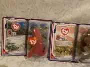 McDonalds Ty Teenie Beanie Babies Steg, Bronty, Rex