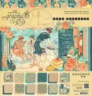 GRAPHIC 45 "CAFE PARISIAN" 12X12 PAPER PAD PARIS COOKING HTF SCRAPJACK'S PLACE