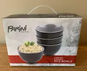 PARINI COOKWARE 4-PIECES CERAMIC RICE BOWLS **NEW IN BOX**