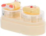 [Healeved] Travel Friendly Storage Container Compact Plastic Case with Safe Tweezers Cute Cartoon Style