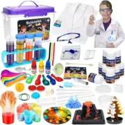 Why2Wise 80+ Science Experiment Kits with Lab Coat for Kids - Scientist Costu...