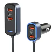 65W Multi USB hub Car Charger Car Phone Charging Adapter PD3.0 QC3.0 Car Charger