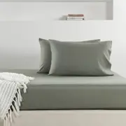 Luxe Bedding Bamboo Cotton 400TC Fitted Sheet & Pillowcase Combo Eucalyptus