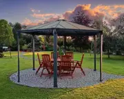 Canopia | Monaco Hexagonal 3.9x4.5 Gazebo Grey Structure