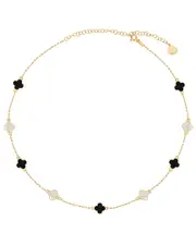 Gabi Rielle 14K Over Silver CZ Mini Clover Necklace