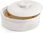 SOUJOY Porcelain Tortilla Warmer, 8.5 inch Tortilla Server with Lid, Taco Holder Taco Tuesday Night, Mexican Party, Hold up to 12 Tortillas, Microwave and Dishwasher Safe