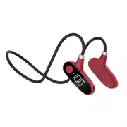 H18 Wireless Bluetooth 5.2 Concept Bone Conduction Power Digital Display Sports Sweat-proof Running Stereo Headphones - Red