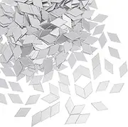 200PCS 1 Inch Mirror Tiles Self Adhesive Diamond Shape Craft Mirrors, Mini Mosaic Mirror Tiles Small Rhombus Mirrors Pieces for DIY Crafts Home Wall Art Disco Balls Crafts Supplies