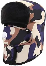 KARRESLY Winter Thermal Trapper Hat Faux Fur Outdoor Hat for Men Women Motorcycle Cycling Mask Women Warm Fur Snow Hat