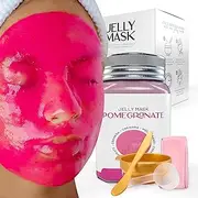 BRÜUN Jelly Mask Jar Pomegranate Peel-Off Face Care Rubber Mask | 23 fl oz Skin Care Moisturizing Gel Mask Jar Spa Set